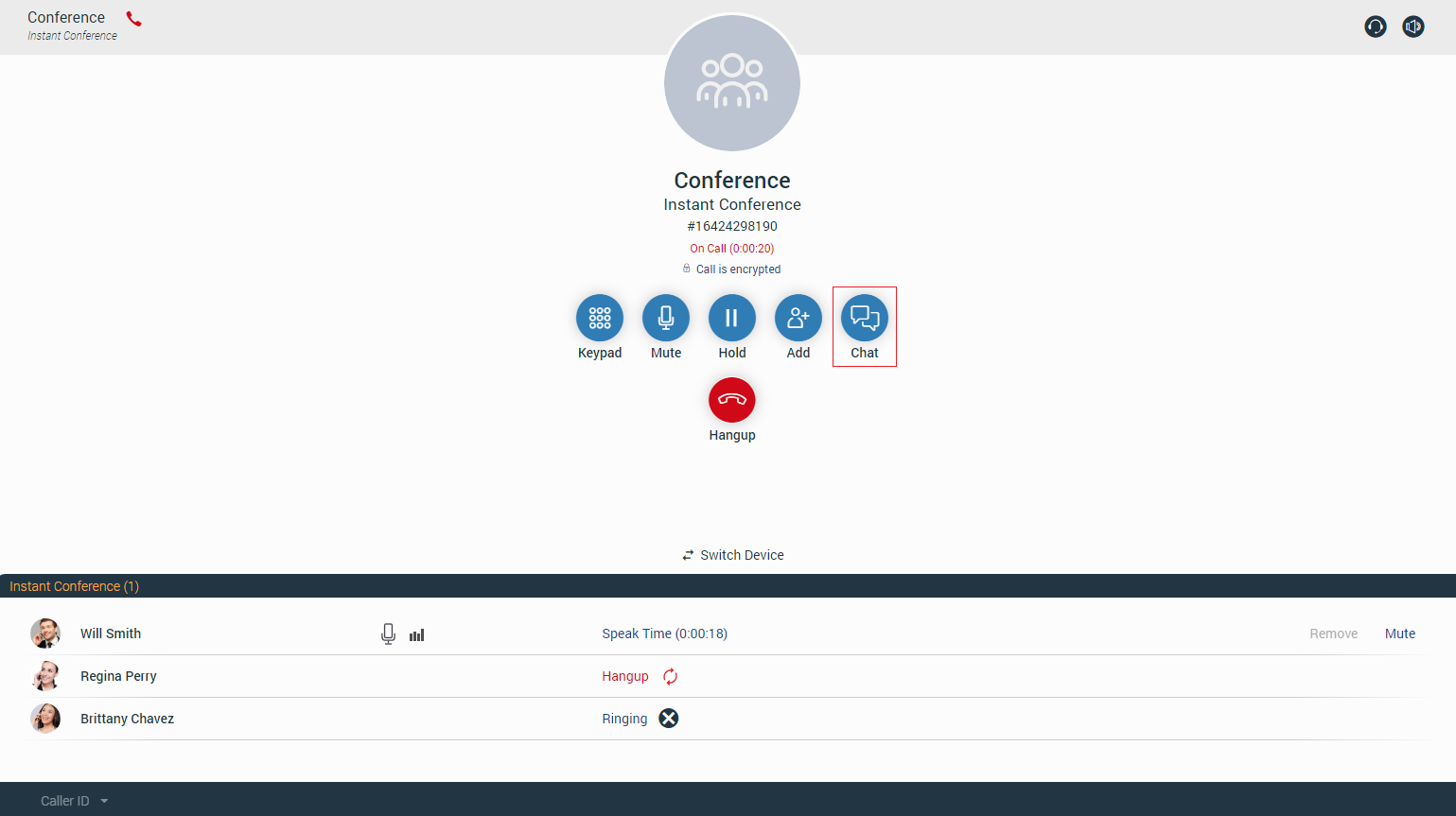 Start a Chat Conversation from a Live Conference Call