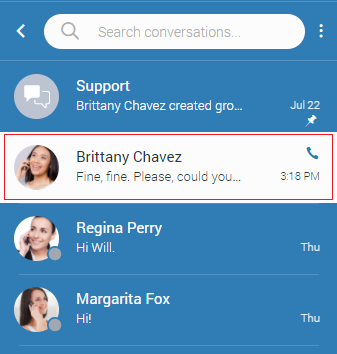 Open Chat Conversation from Conversations List