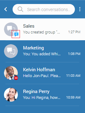 Groups with visible chat history within the Conversation List