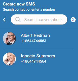List of SMS Contacts