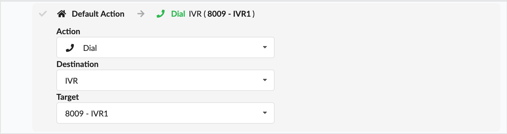 Routing Default Action