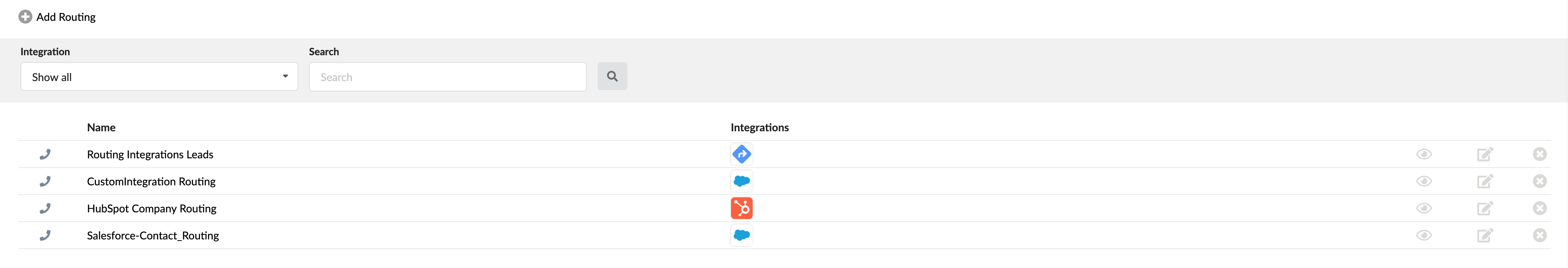 Routing Main Page