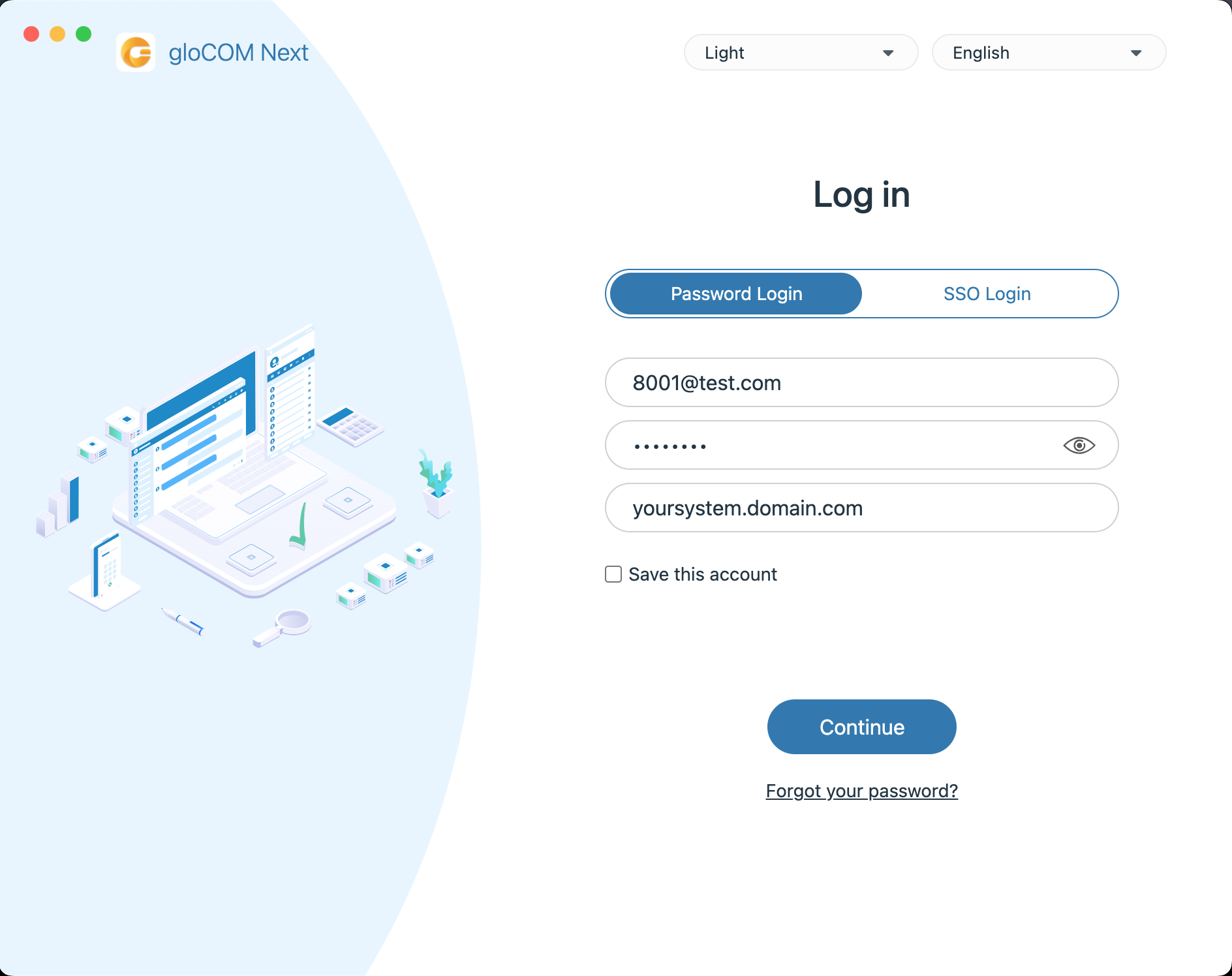 gloCOM Next Login